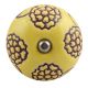 Brown Marigold Etched Ceramic Floral Wine Stopper (Pack Of One Piece)